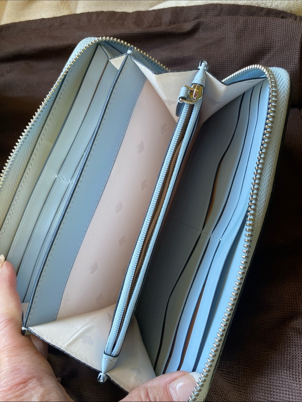kate spade Light Blue Pebbled Leather Crossbody  with Wallet & Branded Dustbag - Picture 9 of 11